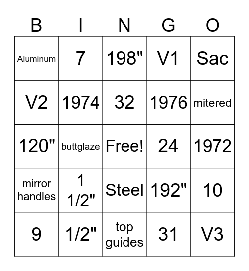 Aurora / Aurora Plus Bingo Card