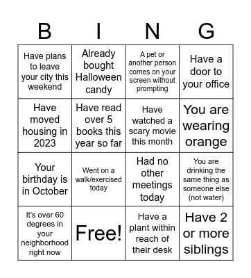 CS Happy Hour Bingo Card