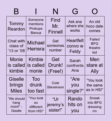 Fenwick Reunion Bingo Card