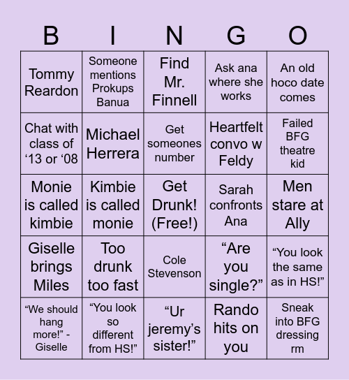 Fenwick Reunion Bingo Card
