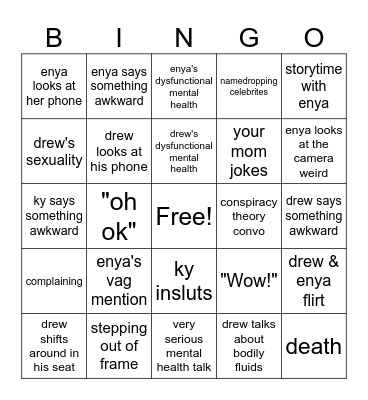 emergency bingo Card