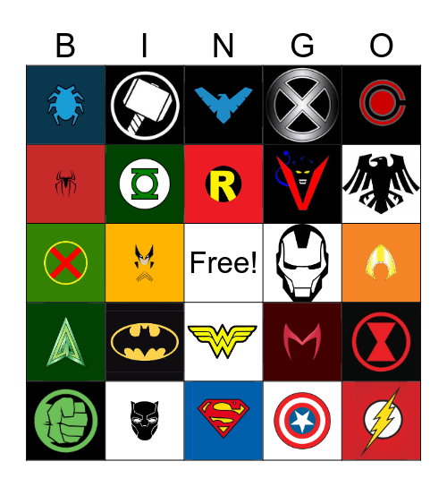 Superheroes!! Bingo Card