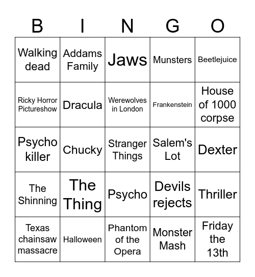 HALLOWEEN Bingo Card