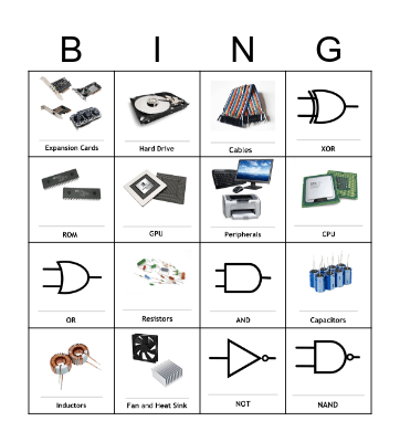 Computer Architecture and Logic Gates Bingo Card