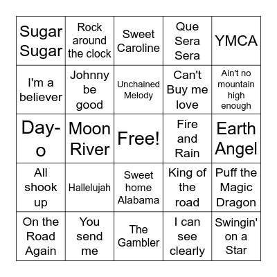 Music Bingo Card