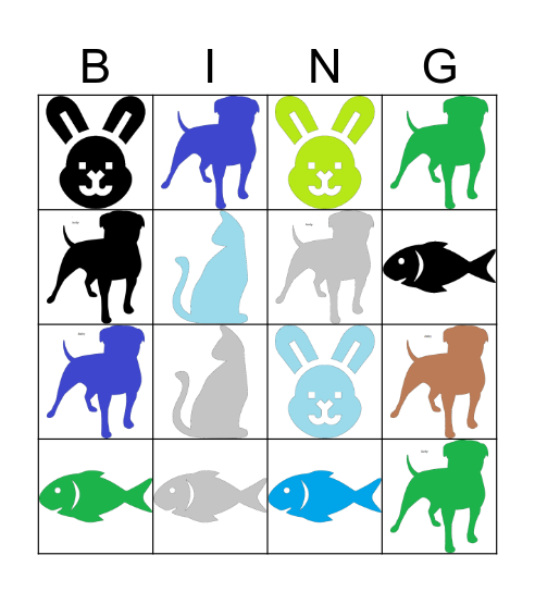 Pets Bingo Card