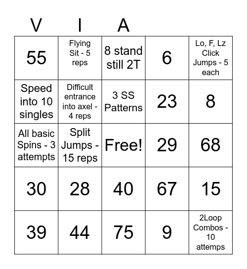 Number Bingo 1-75 Bingo Card