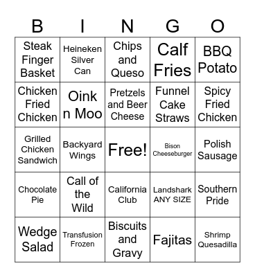 Friday Funday!! :) Bingo Card