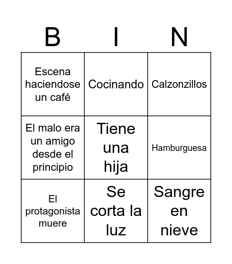 The snowman Bingo Card