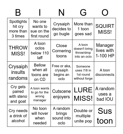 CRYSAIPH'S OCLO BINGO Card