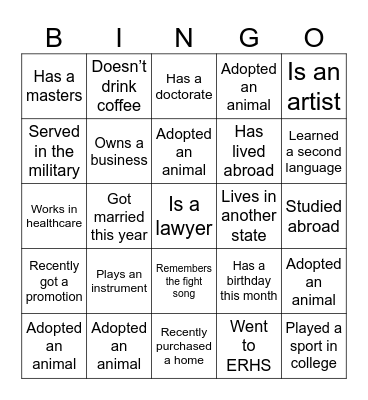 Find Someone Who… Bingo Card