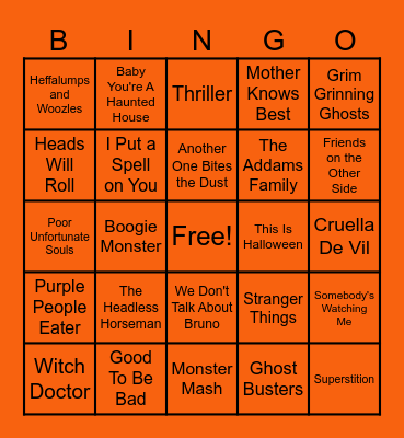 Halloween Bingo Card
