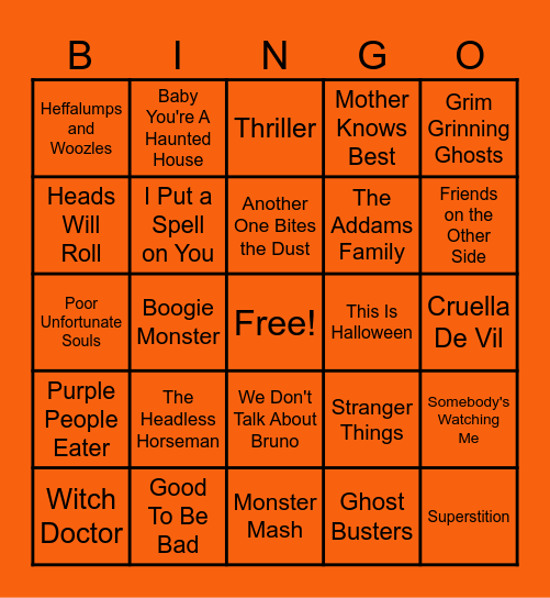 Halloween Bingo Card