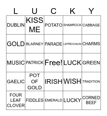 RPS TRANSACTIONS ST. PATRICKS DAY! Bingo Card