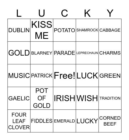 RPS TRANSACTIONS ST. PATRICKS DAY! Bingo Card