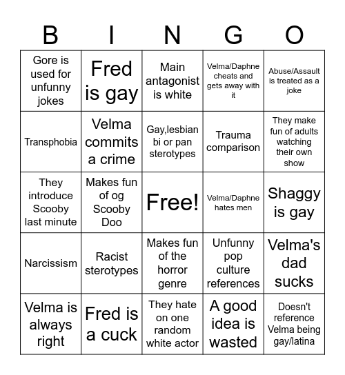 Velma bingo Card