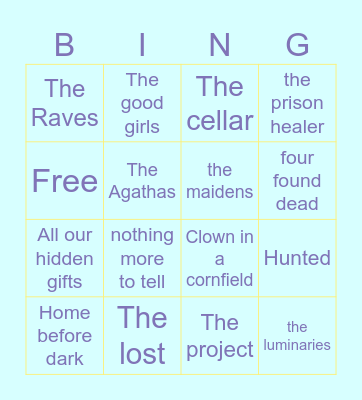 October/November/books Bingo Card