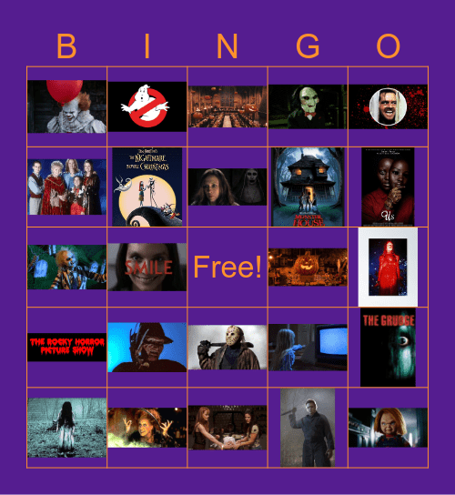 AMEG Halloween Movie Bingo Card