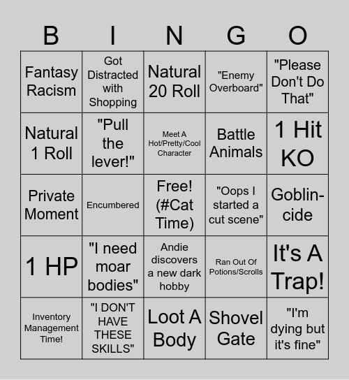 Baldur's Gate 3 KAos! Bingo Card
