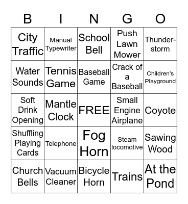 I Hear Memories Bingo Card