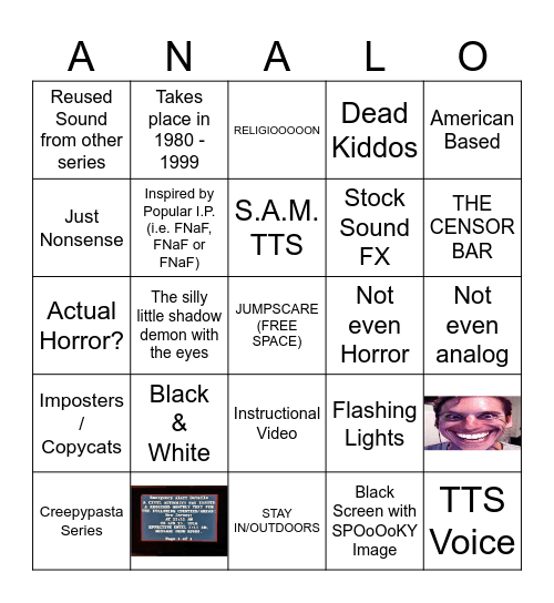 Analog Bingo Card
