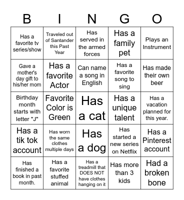 Ice-Ice Breaker! Bingo Card