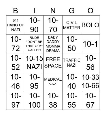 DISPATCH BINGO Card