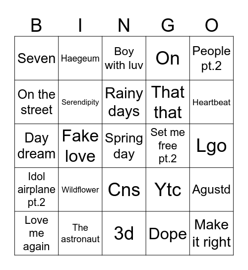 MiniminizzLover 🐥💗 Bingo Card