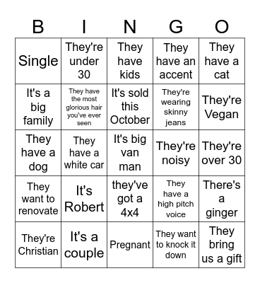 neighbour bingo Card