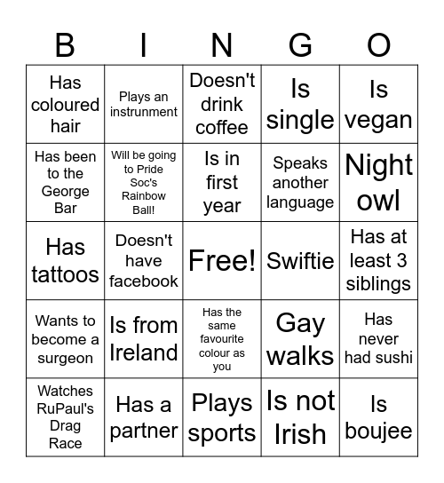 PRIDE SOC Bingo Card