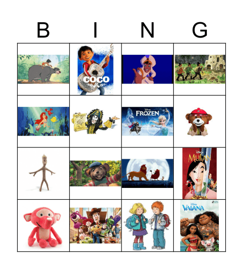 Musikk Bingo - Film Bingo Card