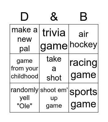 Couples Night Bingo Card