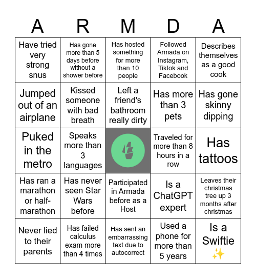 Armada Bingo Card