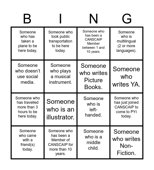 Mingle Bingle Bingo Card