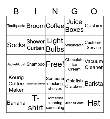 Target Bingo Card