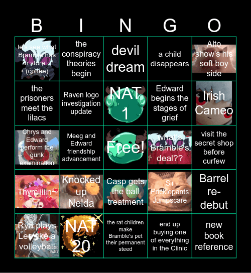 Reaping Rotten Reeds: Session 11 Bingo Card