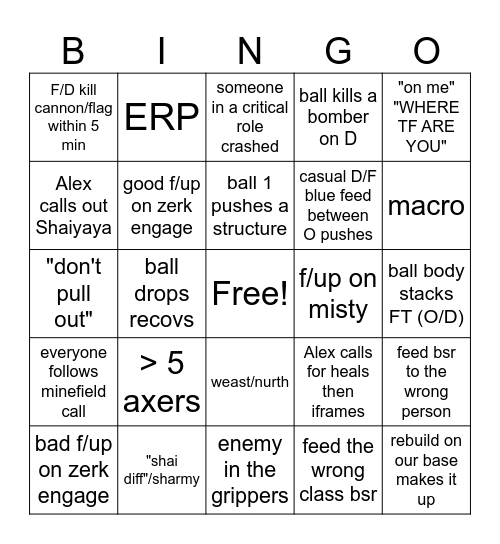 Nerds VOD Review Bingo Card