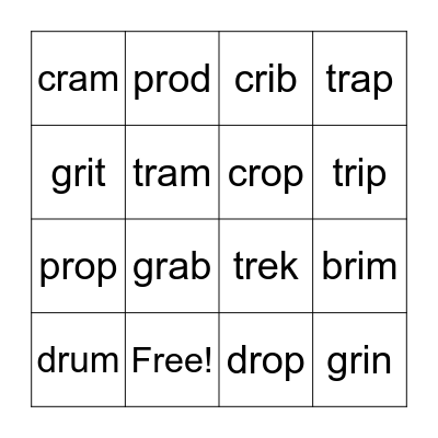 Lesson 25 BINGO Card