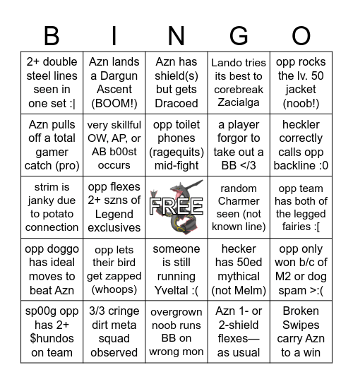 GBL Bingo: ML Edition (feat. Azn) Bingo Card