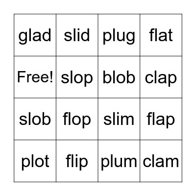 Lesson 27 BINGO Card