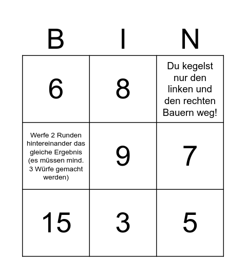 Kegel Bingo Card