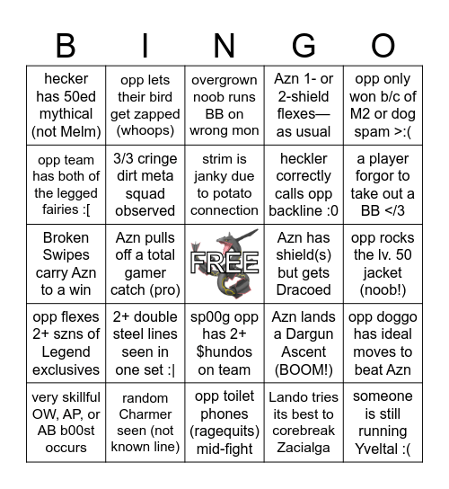 GBL Bingo: ML Edition (feat. Azn) Bingo Card