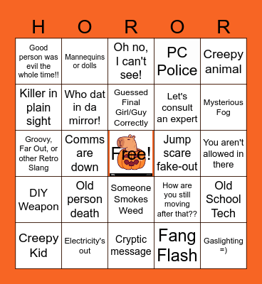 Horrorfest 2023 Bingo Card