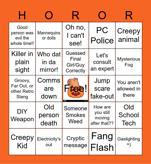Horrorfest 2023 Bingo Card