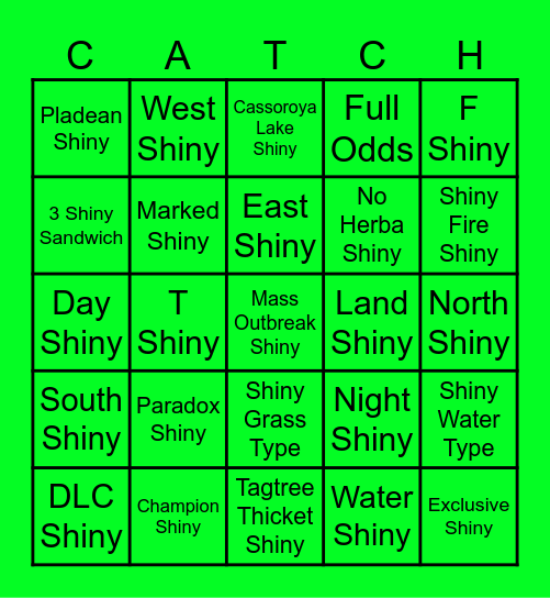 Pokémon Bingo! Bingo Card