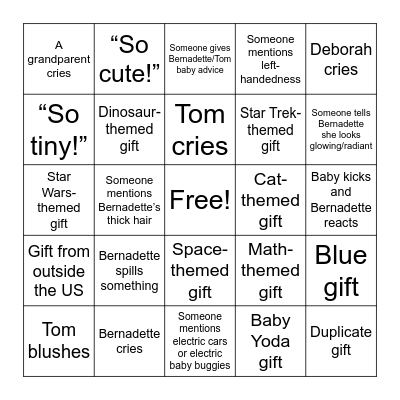 Meteor Shower Bingo Card