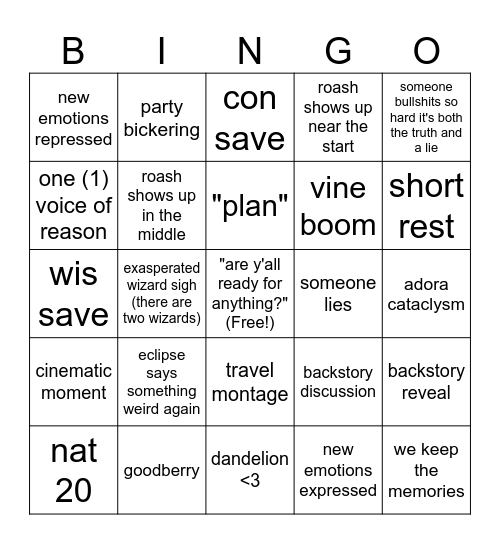 hunker down, there's a storm a-comin' (btv) Bingo Card