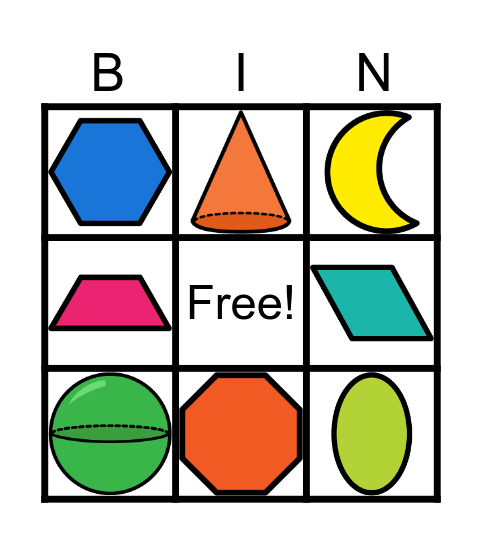 Shapes! Bingo Card