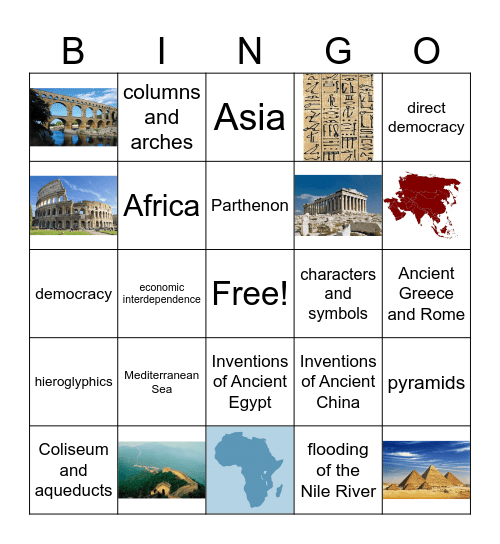 Ancient Civilizations Bingo Card