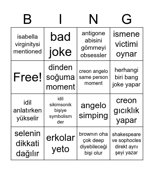 Paper 2 BINGO Card